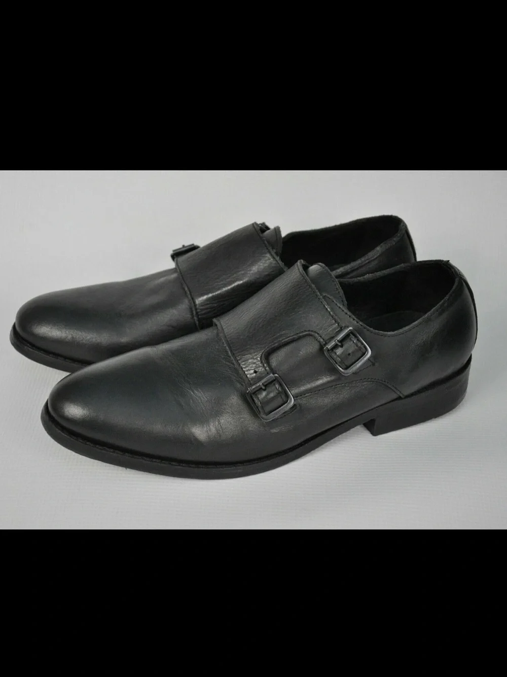 All Saints Men's Black Hynes Monk Shoes size US 10 UK 9  EU 43